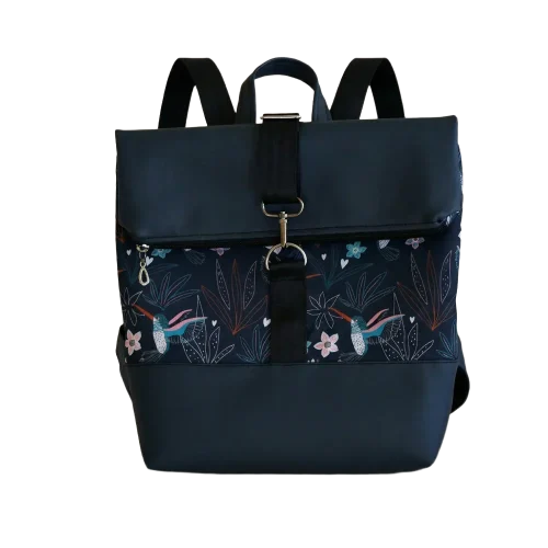 Gránitkék-kolibris roll-top hátizsák